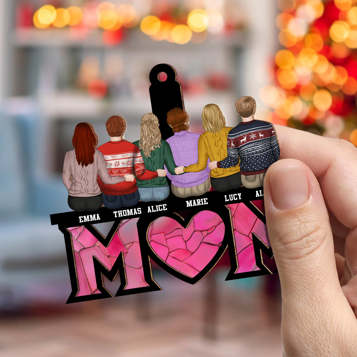 Mother And Daughter Bond - Personalized Custom Suncatcher Ornament - Image 3