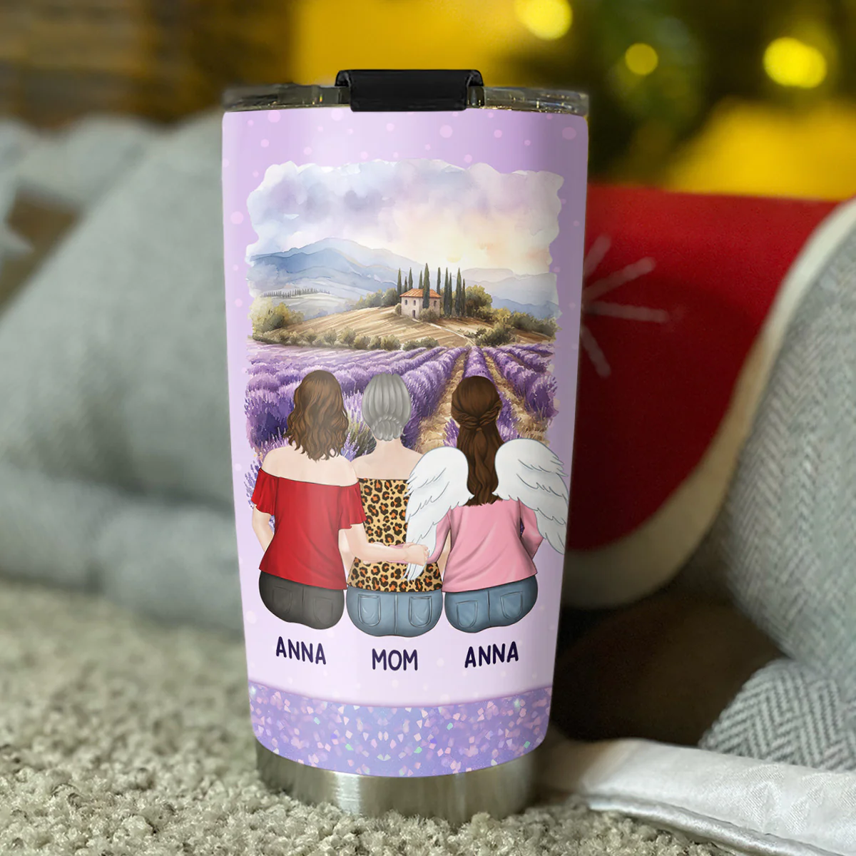 Mother And Daughter Forever Linked Together - Personalized Custom 3D Inflated Effect Tumbler - Image 3