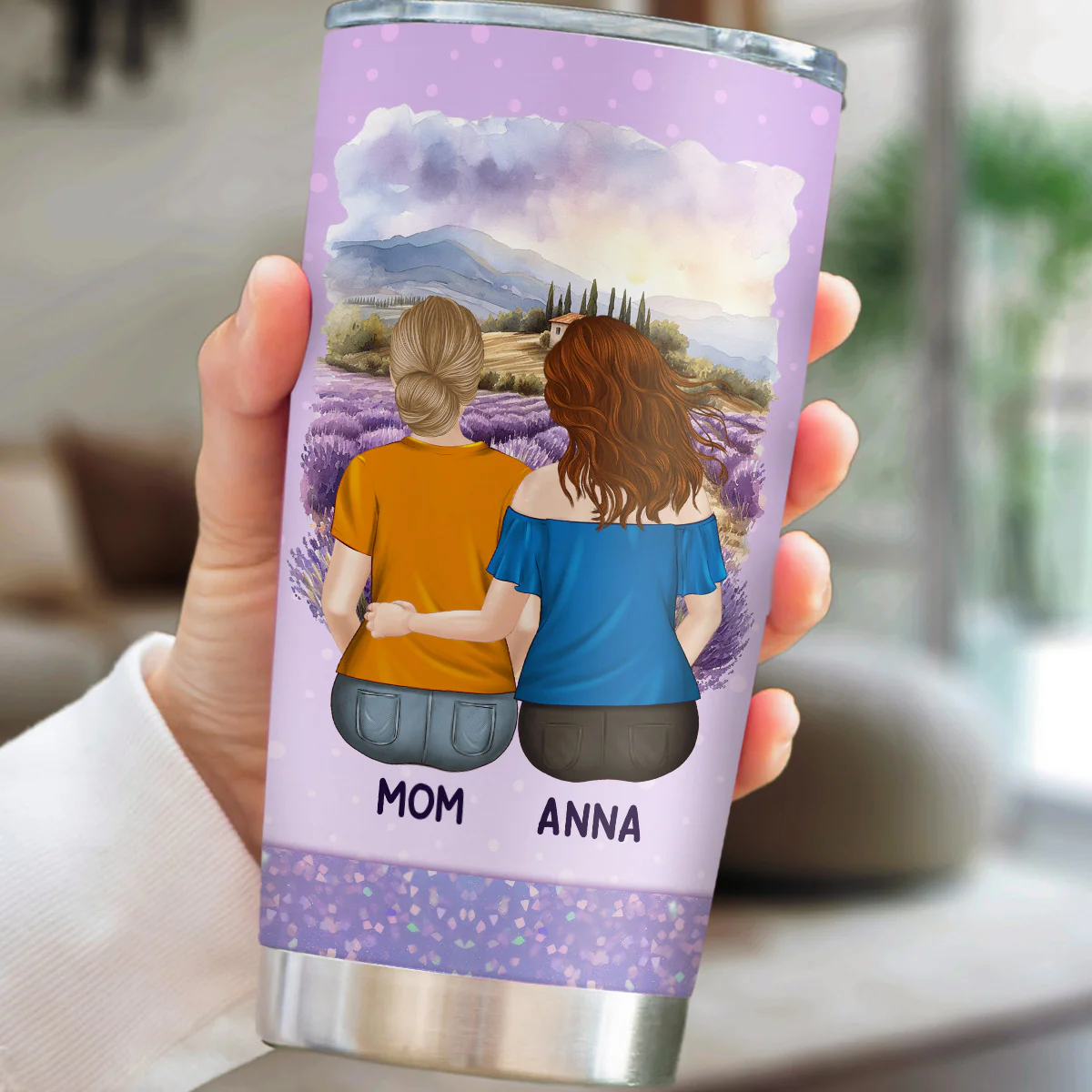 Mother And Daughter Forever Linked Together - Personalized Custom 3D Inflated Effect Tumbler - Image 4