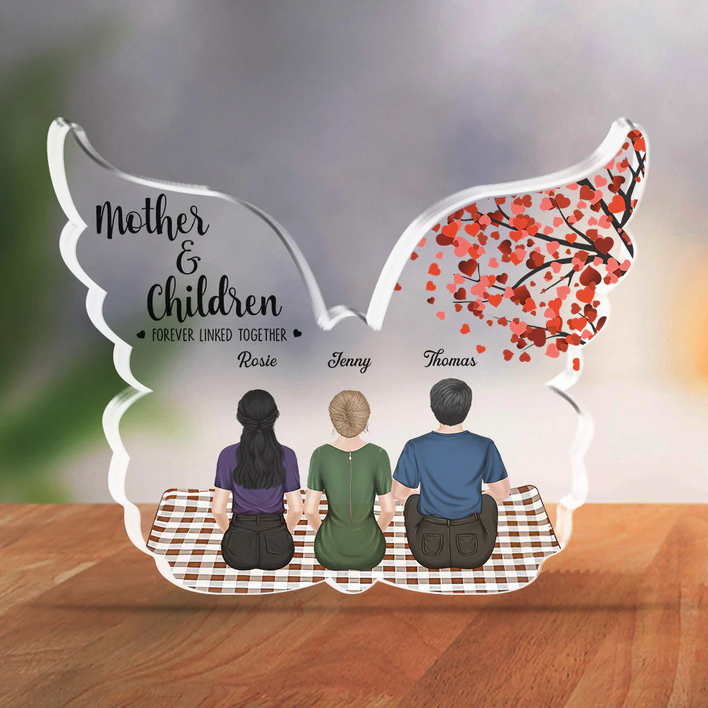Mother And Daughter Forever Linked Together - Personalized Custom Acrylic Plaque - Image 2