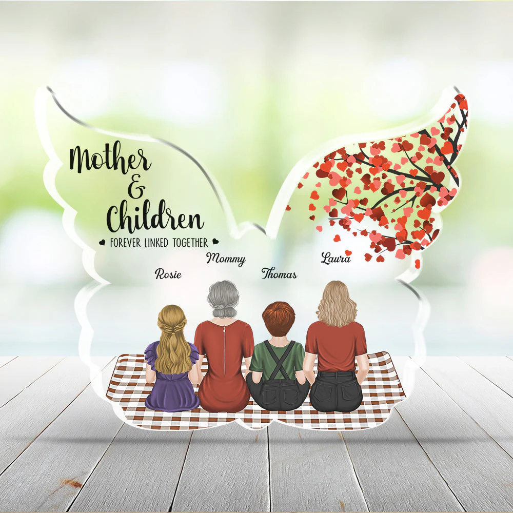 Mother And Daughter Forever Linked Together - Personalized Custom Acrylic Plaque - Image 3