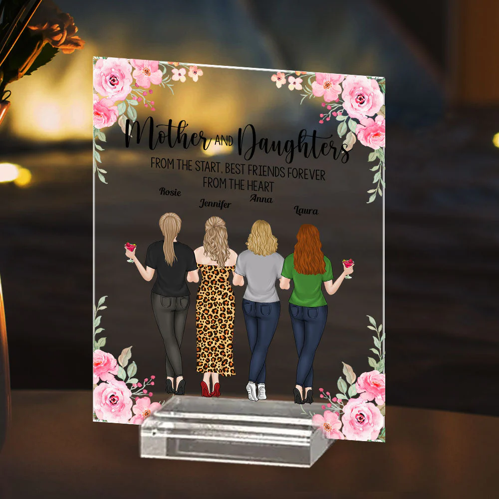 Mother And Daughter From The Star - Personalized Custom Acrylic Plaque With Base - Image 3