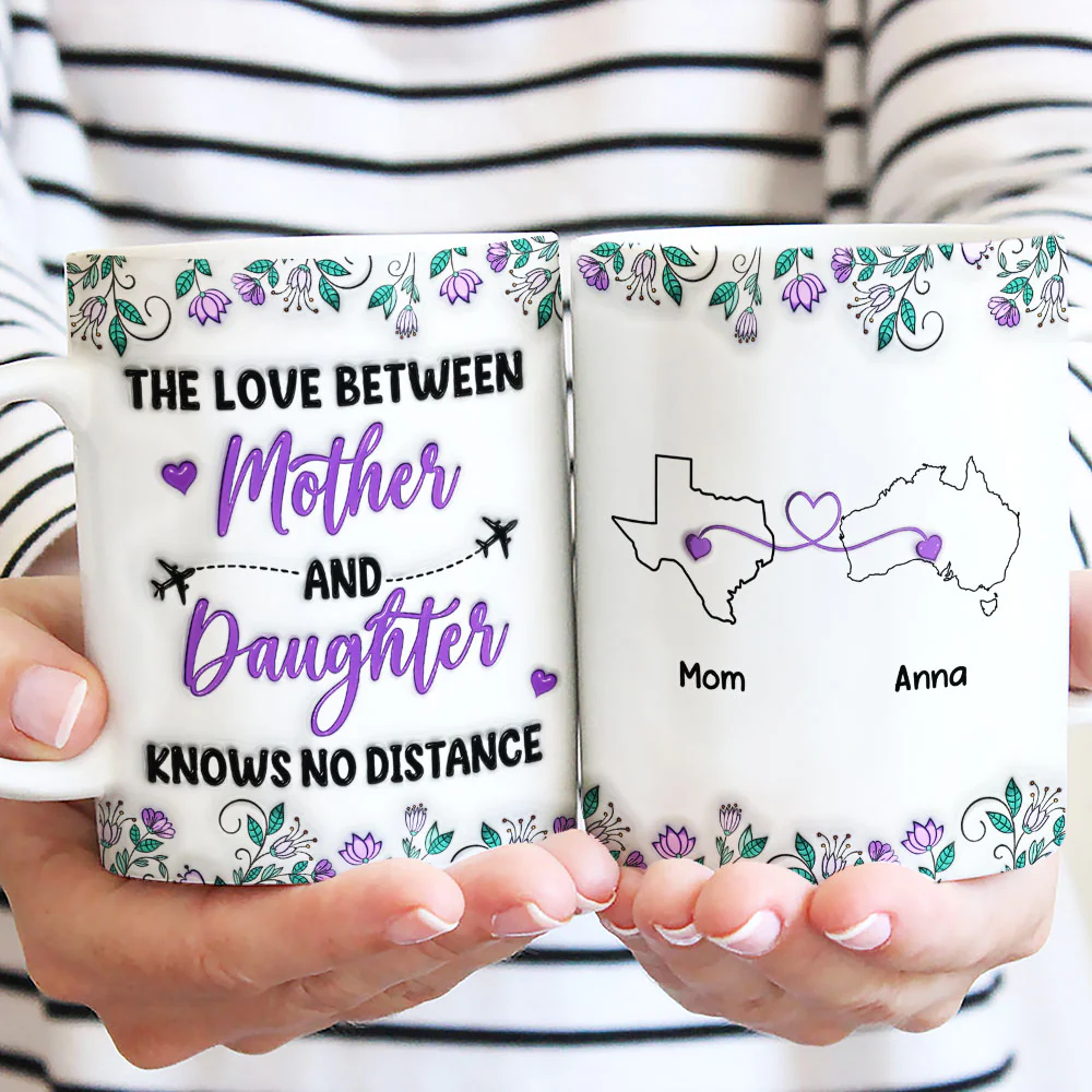 Mother And Daughter Know No Distance - Personalized Custom 3D Inflated Effect Mug - Image 2