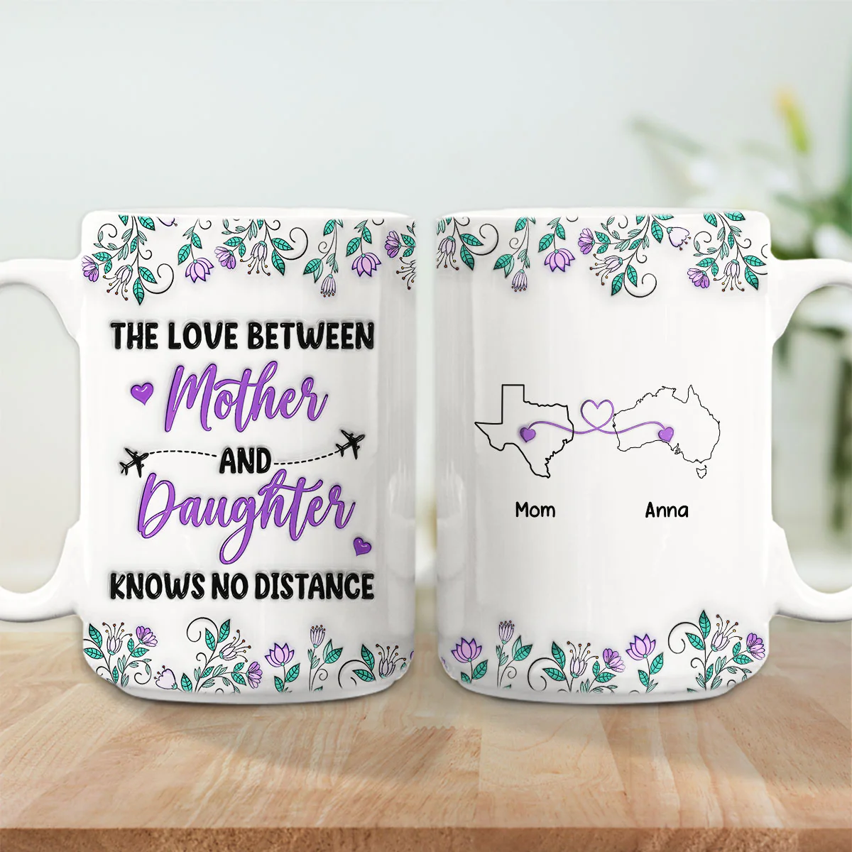 Mother And Daughter Know No Distance - Personalized Custom 3D Inflated Effect Mug - Image 8