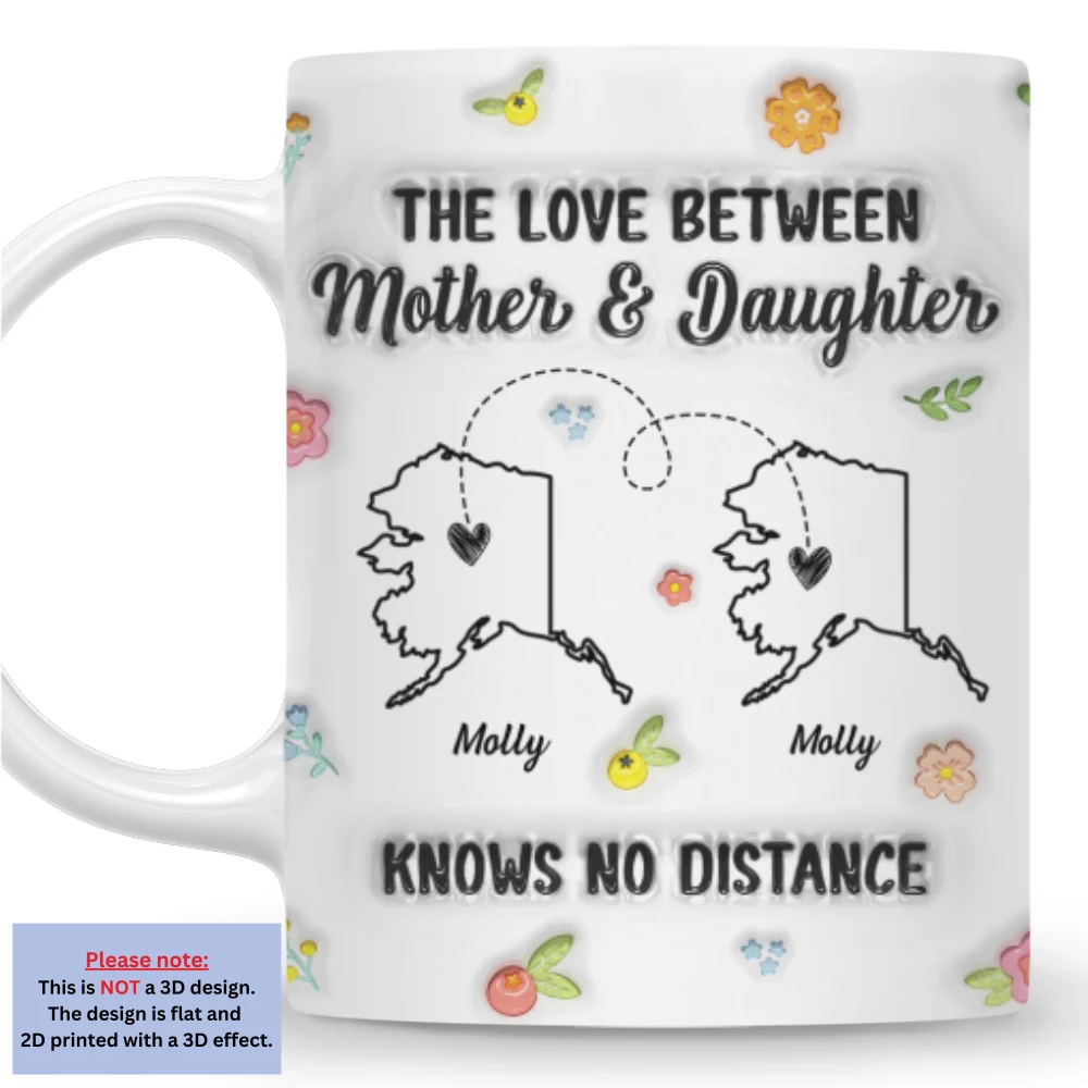 Mother And Daughter No Distance - Personalized Custom 3D Inflated Effect Mug - Image 4