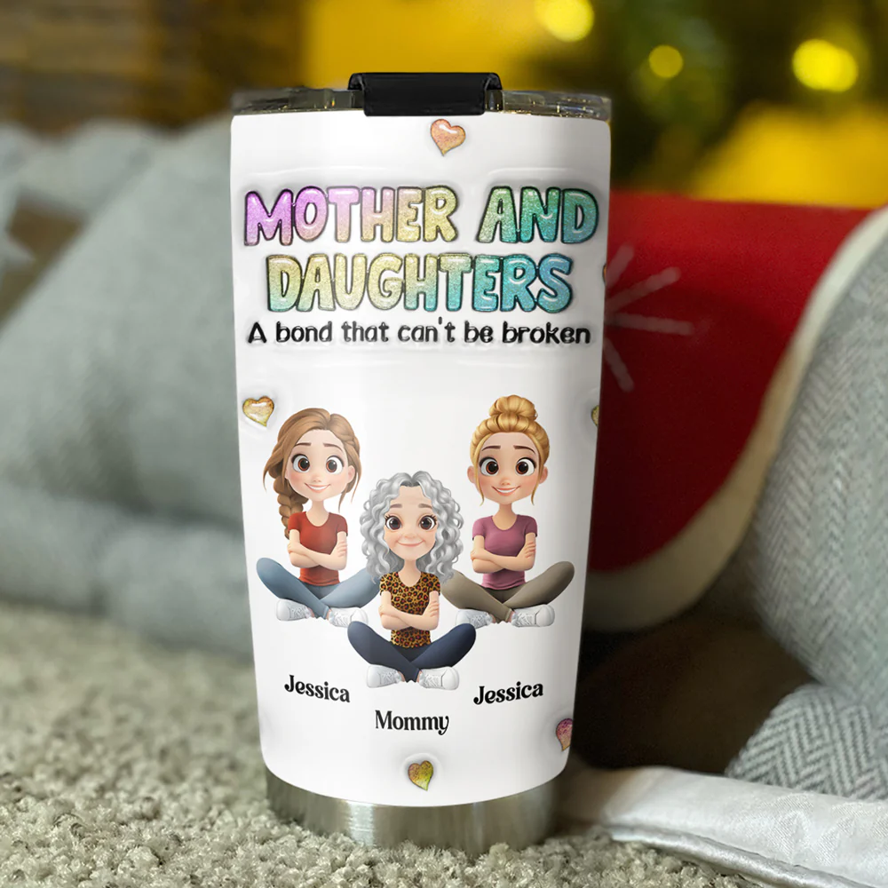 Mother And Daughter - Personalized Custom 3D Inflated Effect Tumbler - Image 3