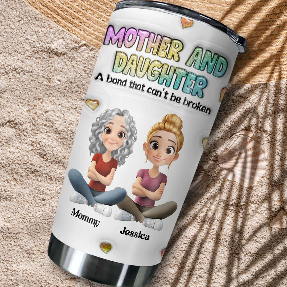 Mother And Daughter - Personalized Custom 3D Inflated Effect Tumbler - Image 6