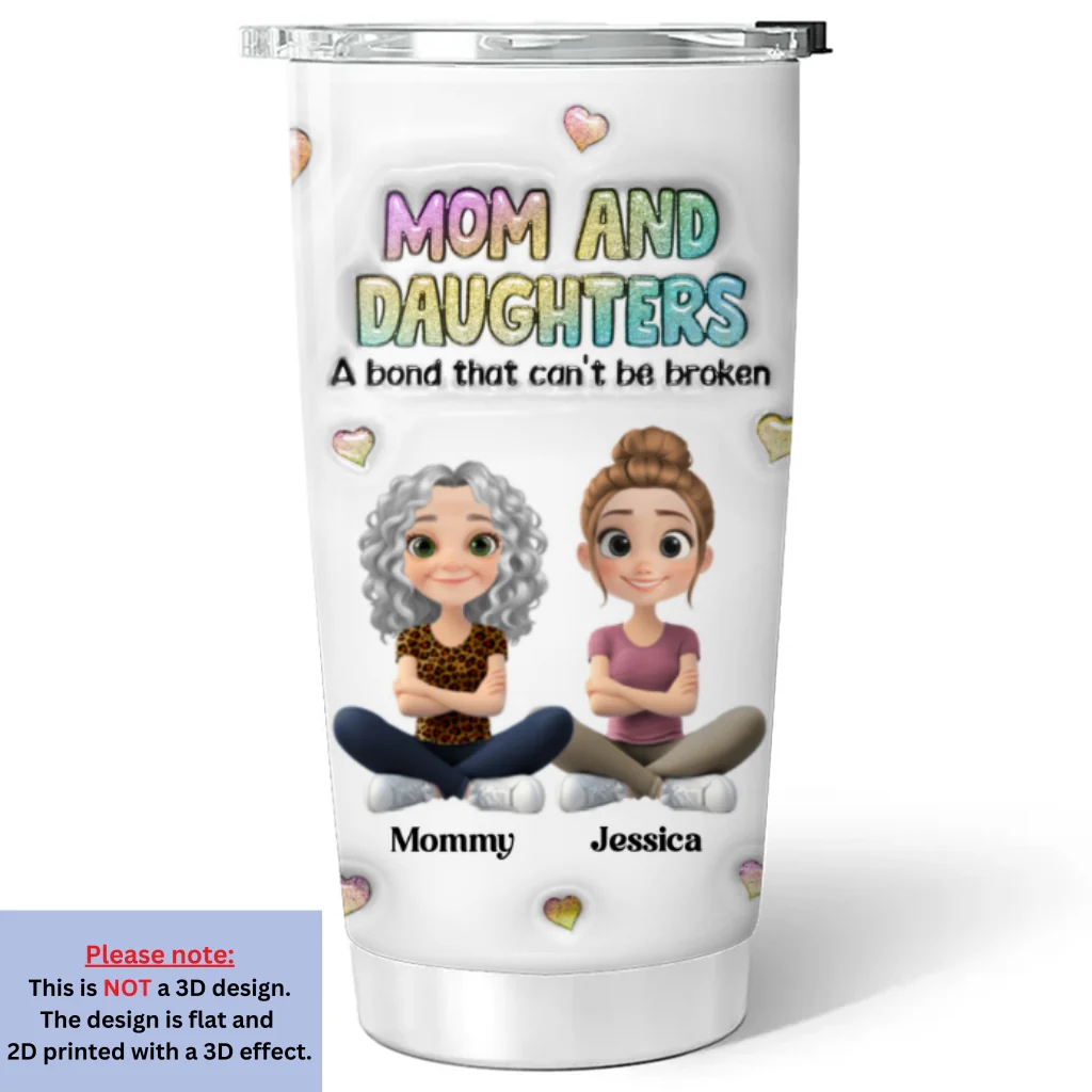 Mother And Daughter - Personalized Custom 3D Inflated Effect Tumbler - Image 8