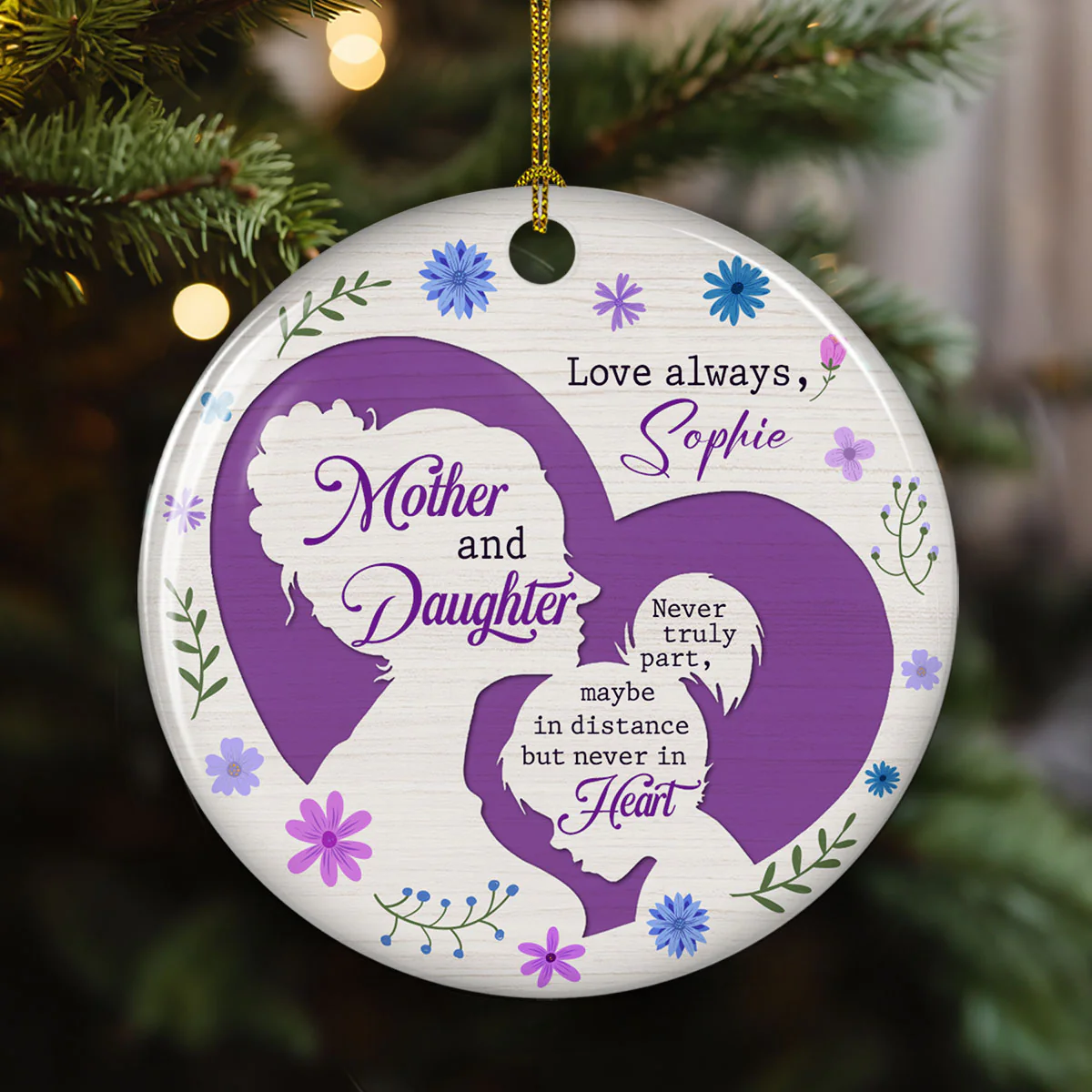 Mother And Daughter - Personalized Custom Ceramic Ornament