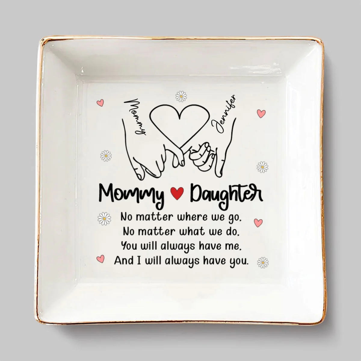 Mother And Daughter - Personalized Custom Jewelry Dish - Image 6