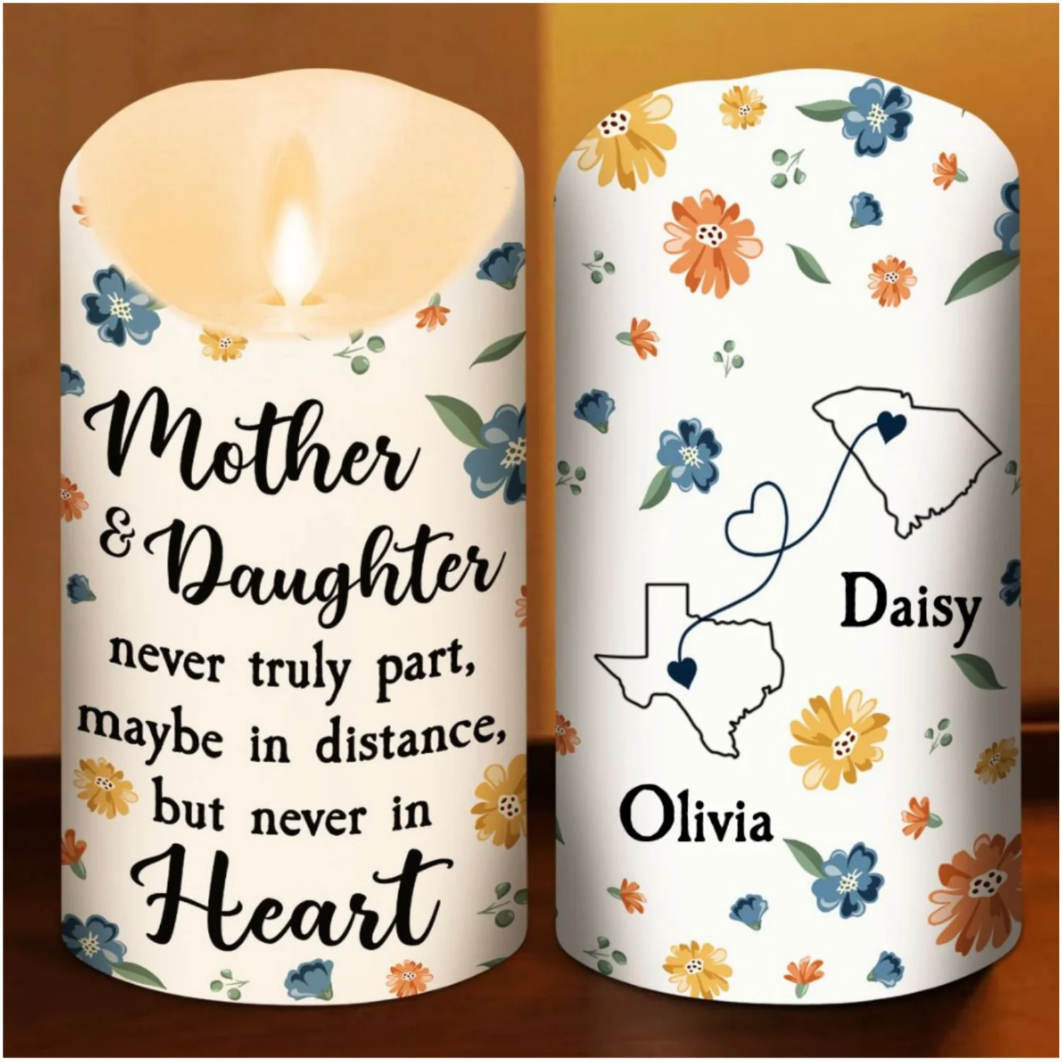 Mother And Daughter - Personalized Custom LED Candle - Image 5