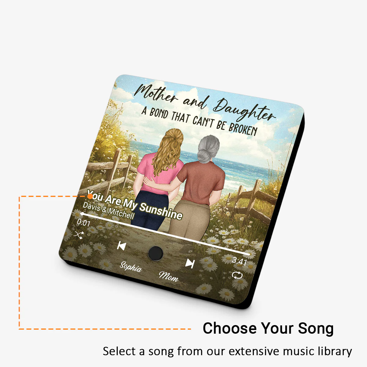 Mother And Daughter - Personalized Custom Music Fridge Magnet - Image 6