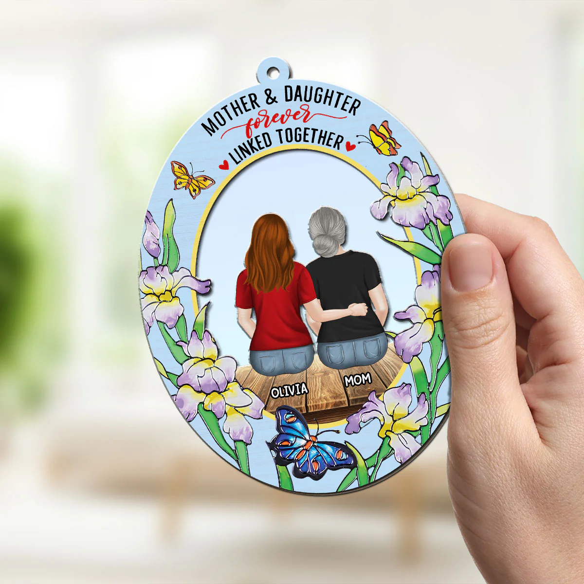 Mother And Daughter - Personalized Custom Suncatcher - Image 4