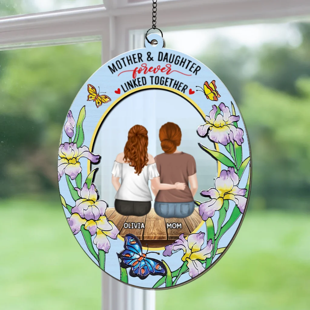 Mother And Daughter - Personalized Custom Suncatcher - Image 6