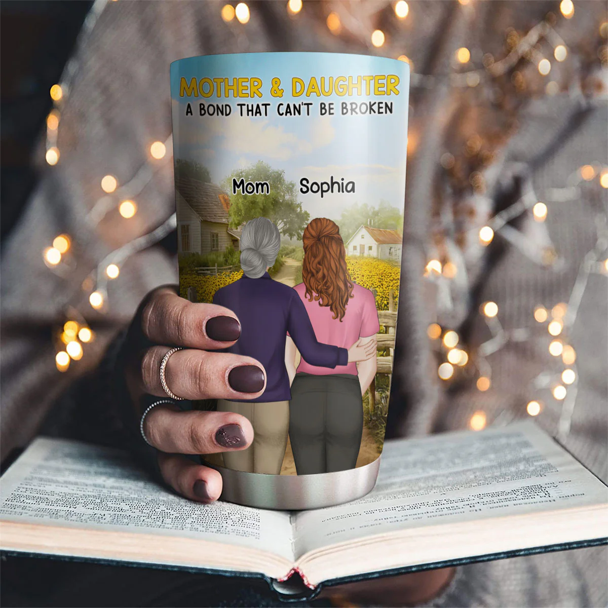 Mother And Daughter - Personalized Custom Tumbler - Image 4