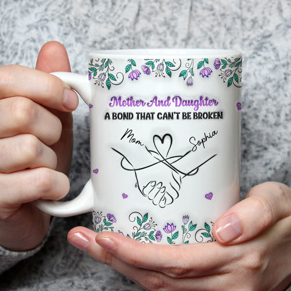 Mother And Daughter Relationship - Personalized Custom 3D Inflated Effect Mug - Image 2