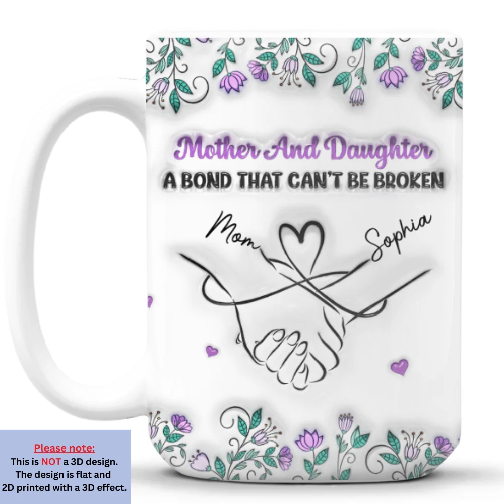 Mother And Daughter Relationship - Personalized Custom 3D Inflated Effect Mug - Image 8