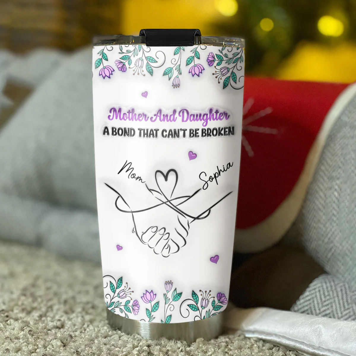 Mother And Daughter Relationship - Personalized Custom 3D Inflated Effect Tumbler - Image 4