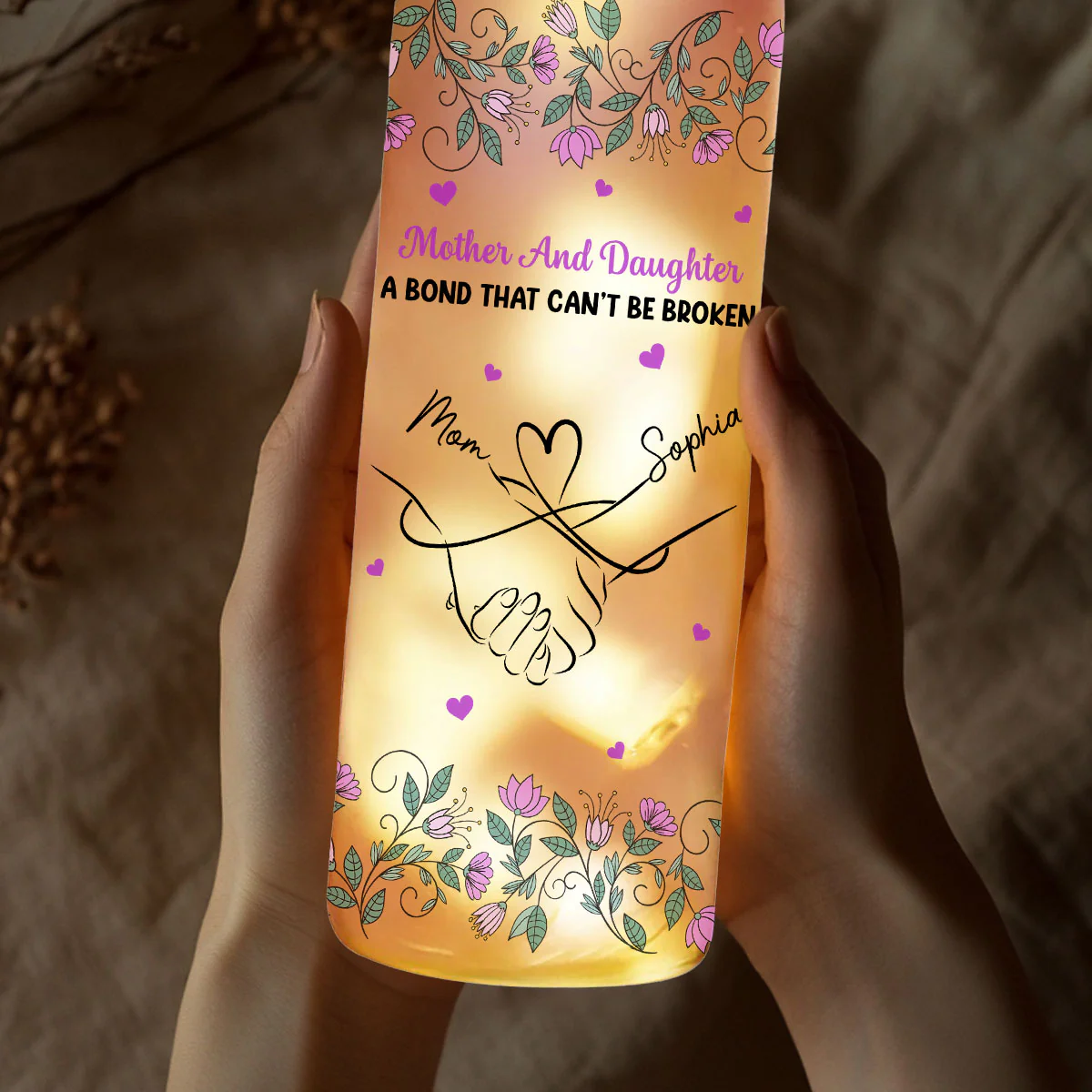 Mother And Daughter Relationship - Personalized Custom Bottle Lamp - Image 2
