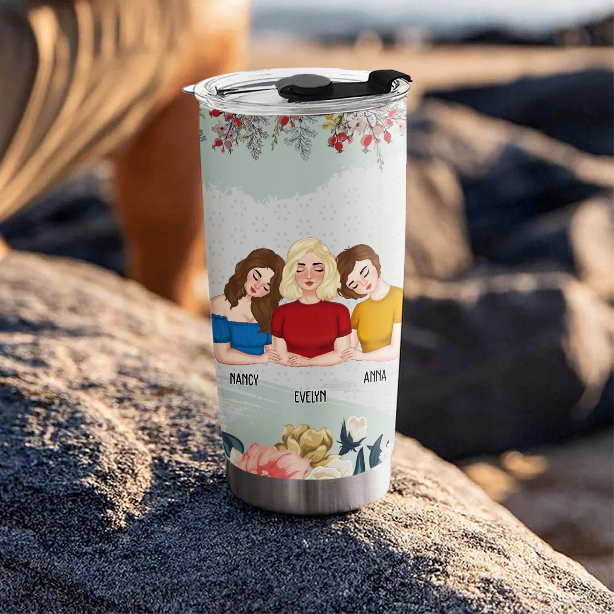 Mother And Daughters Cant Be Broken - Personalized Custom Tumbler - Image 3