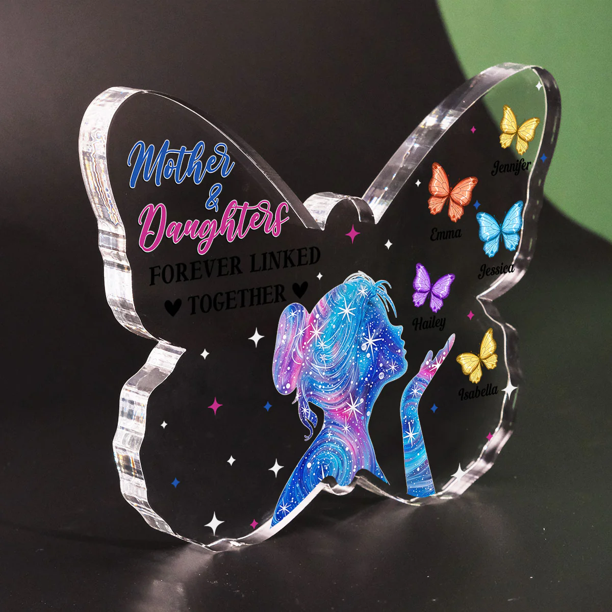 Mother And Daughters Forever Linked Together - Personalized Custom Acrylic Plaque - Image 5