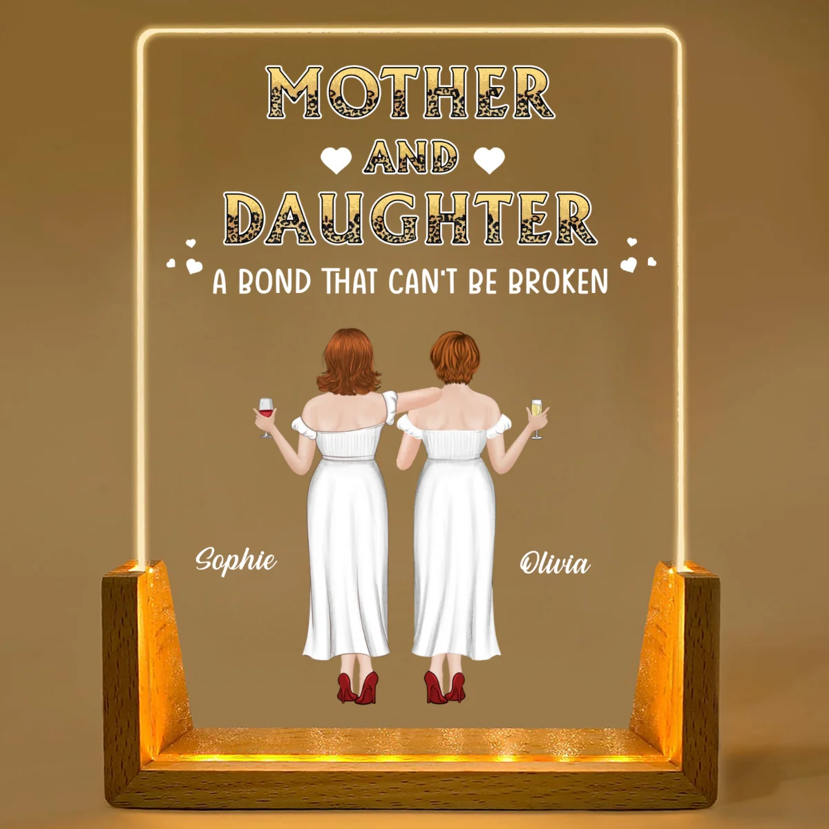Mother And Daughters - Personalized Custom Plaque With Walnut Base - Image 7