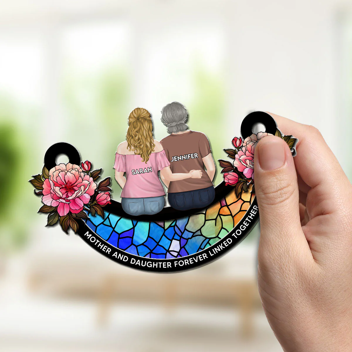 Mother And Daughters - Personalized Custom Suncatcher - Image 2