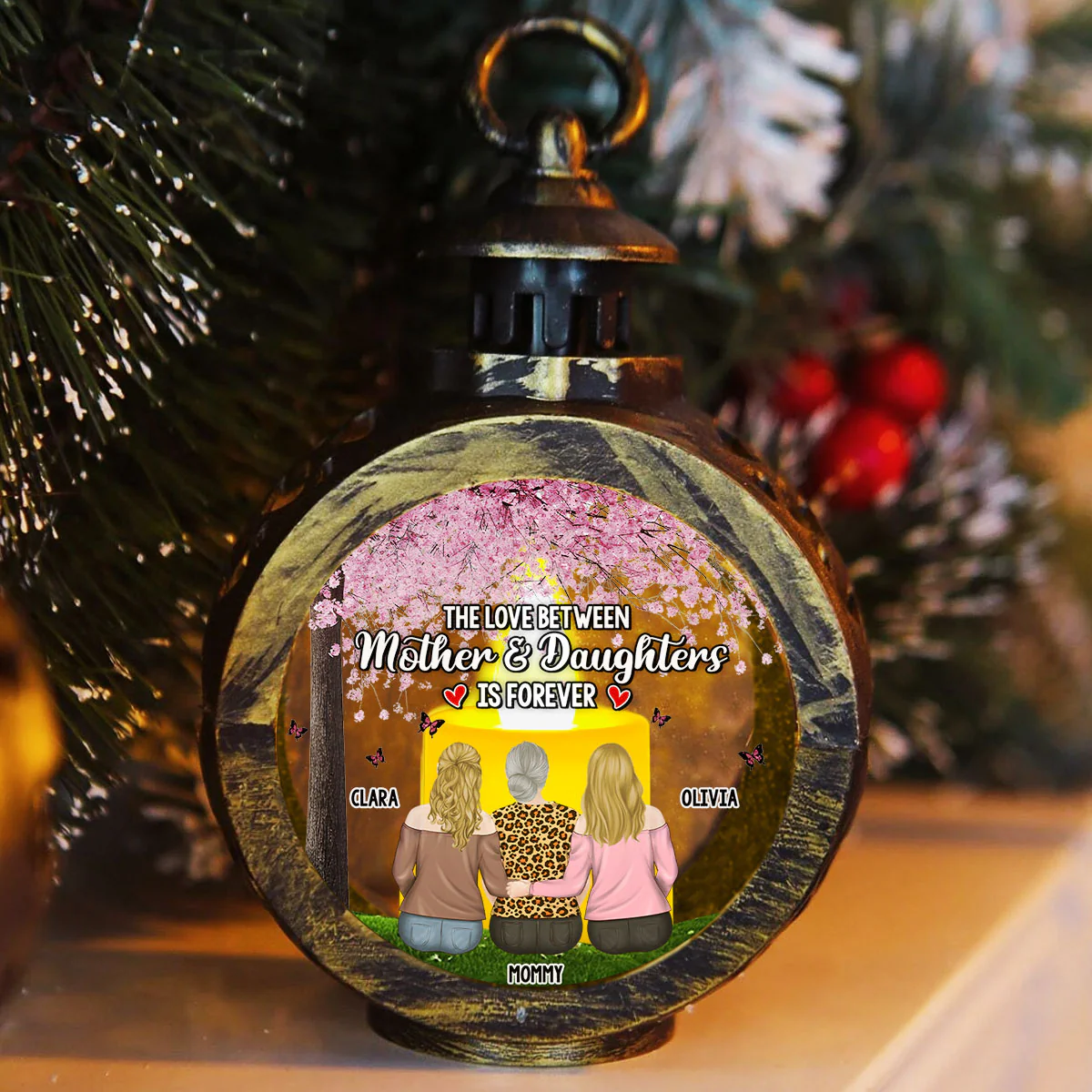 Mother And Daughters Share Forever - Personalized Custom Christmas Lantern - Image 5