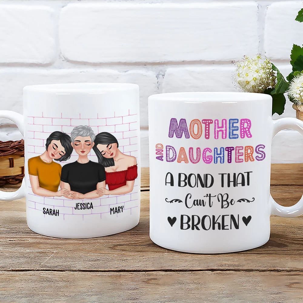 Mother And Daughters Forever Love - Personalized Custom Coffee Mug - Image 3