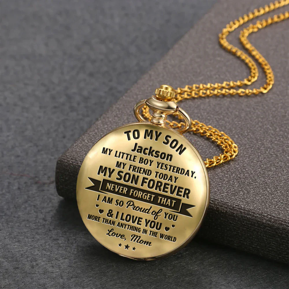 Mother And Son Always Together - Personalized Custom Pocket Watch - Image 4