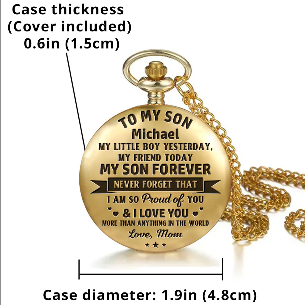 Mother And Son Always Together - Personalized Custom Pocket Watch - Image 5