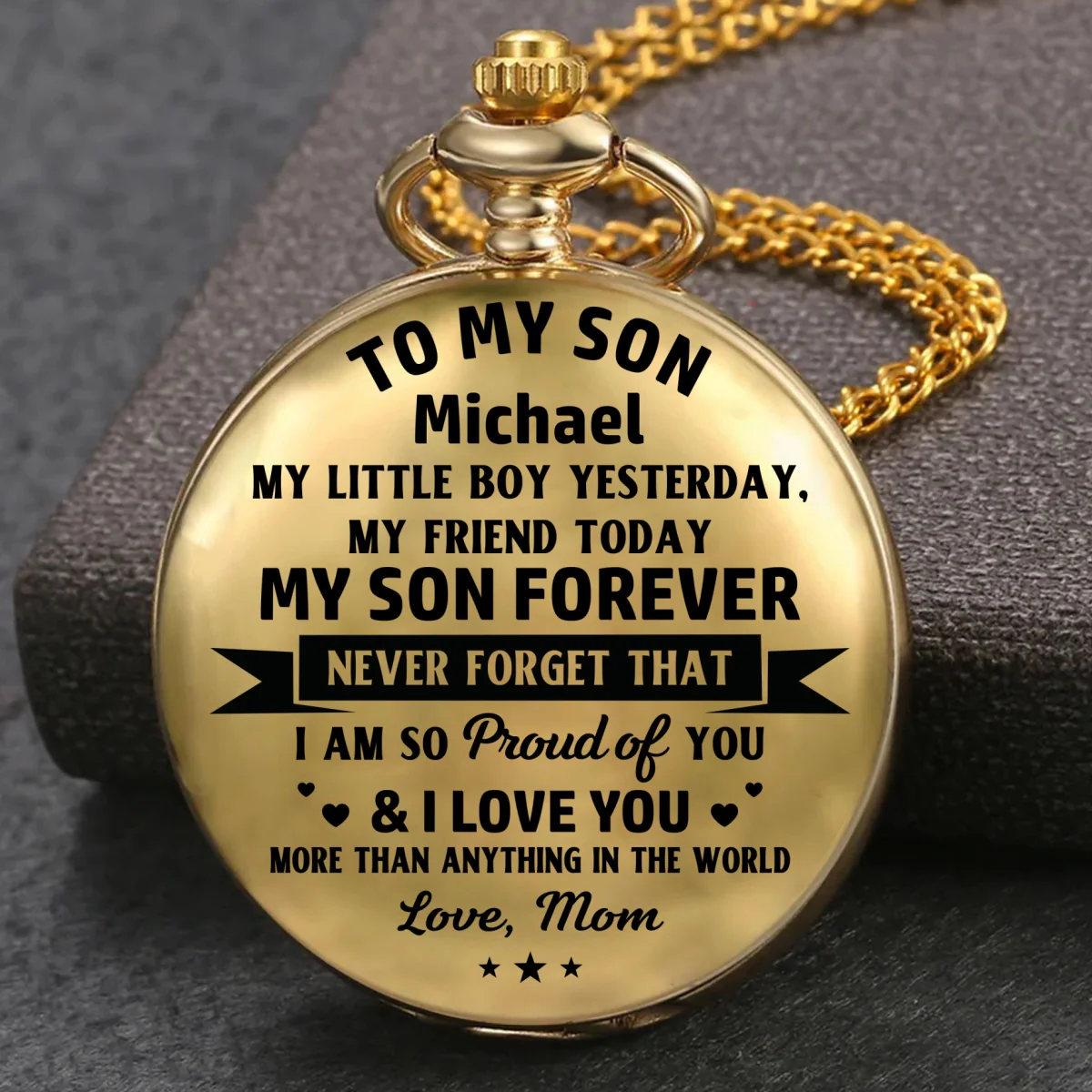 Mother And Son Always Together - Personalized Custom Pocket Watch - Image 7