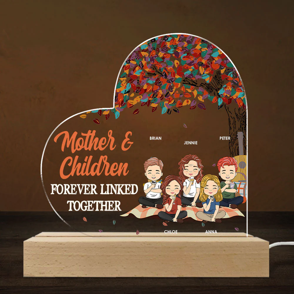 Mother And Son Forever Linked Together - Personalized Custom LED Light - Image 3