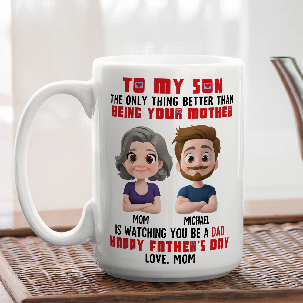 Mother And Son - Personalized Custom Coffee Mug - Image 3