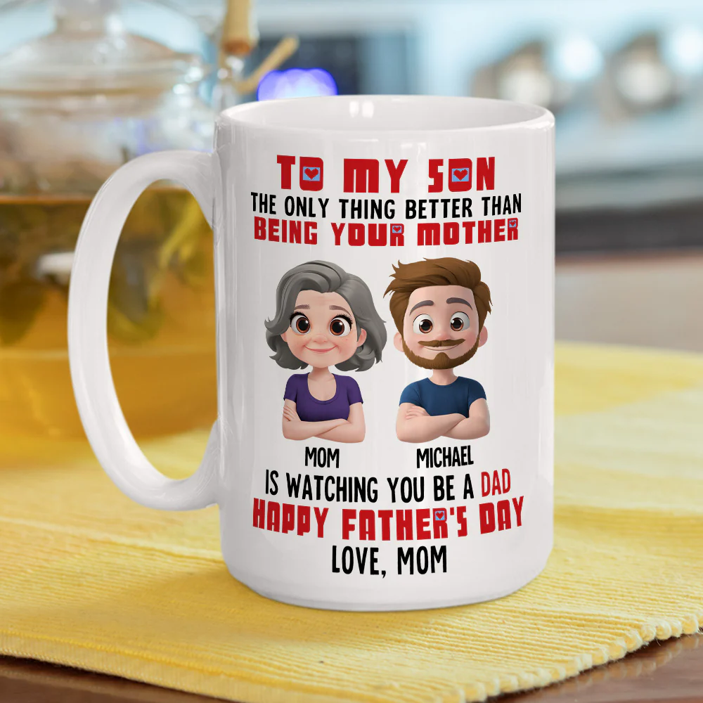 Mother And Son - Personalized Custom Coffee Mug - Image 6
