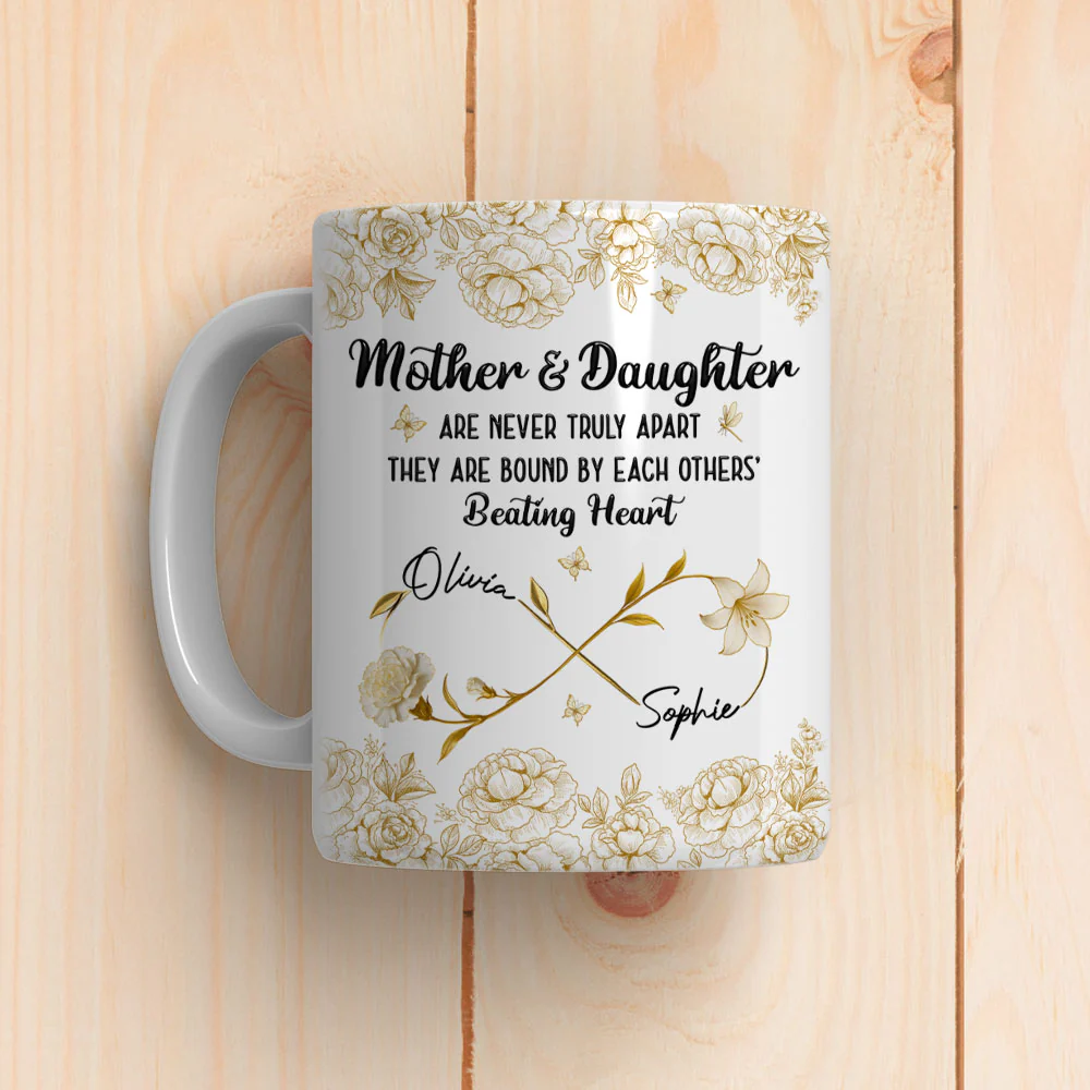Mother & Daughter Always in Heart - Personalized Custom Coffee Mug - Image 5