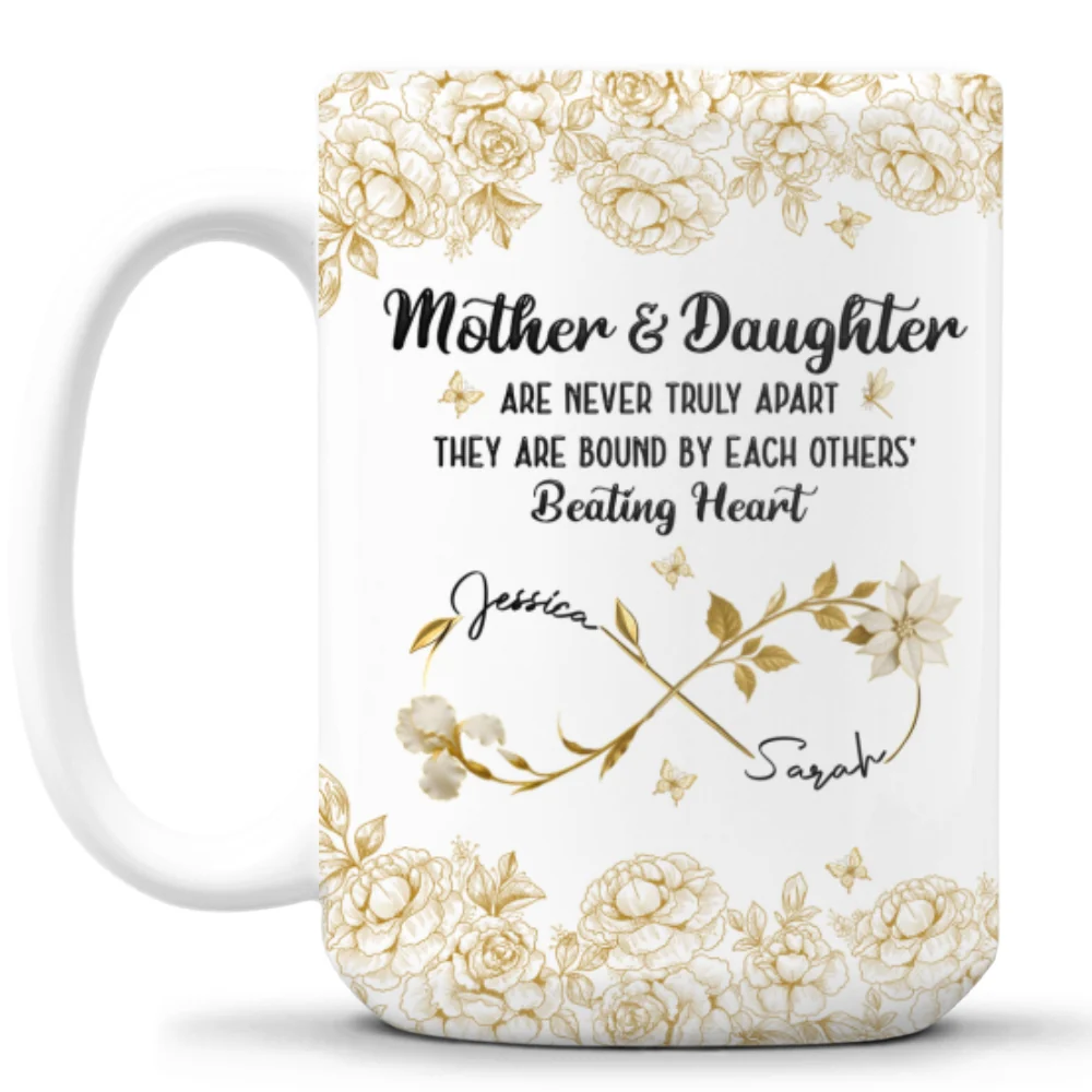 Mother & Daughter Always in Heart - Personalized Custom Coffee Mug - Image 9