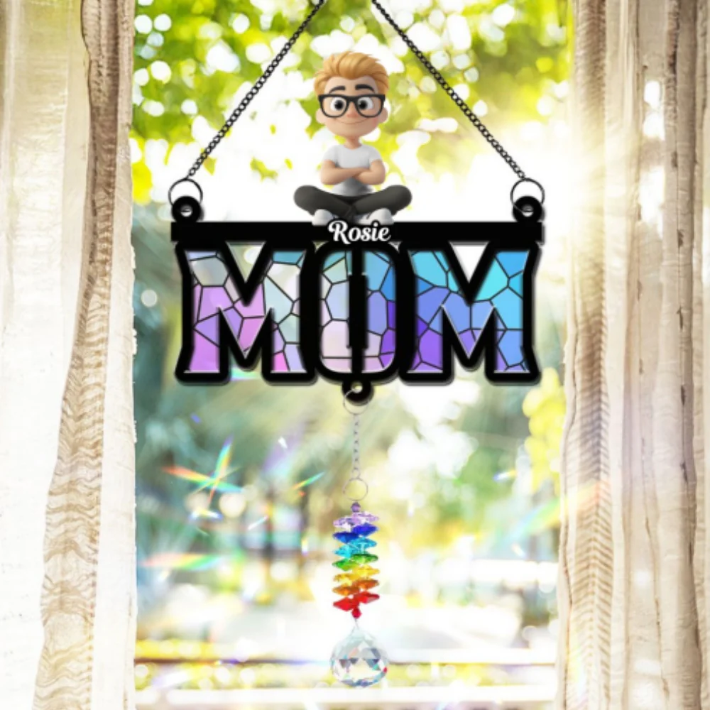Mother Is Our Sunshine - Personalized Custom Suncatcher With Crystal Rainbow Charm - Image 9