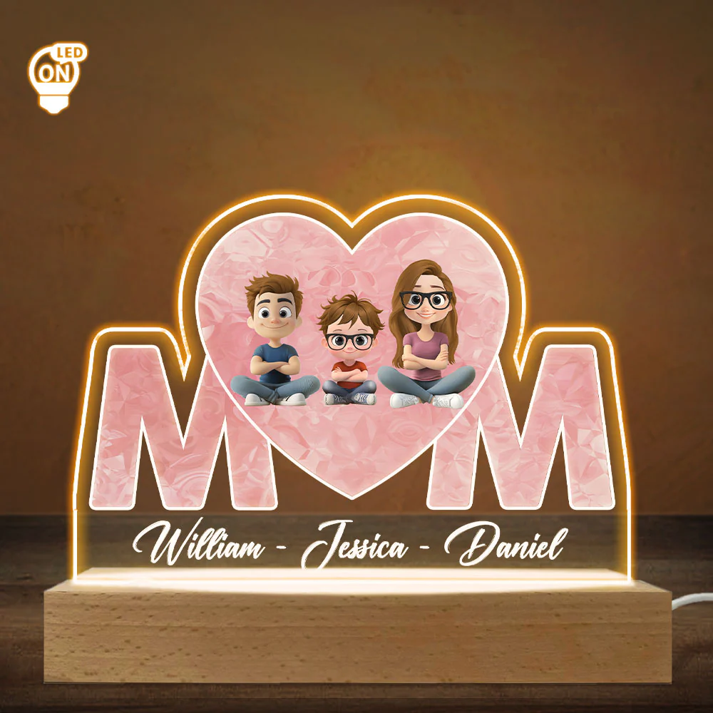 Mother Is The Light In Our Lives - Personalized Custom LED Light