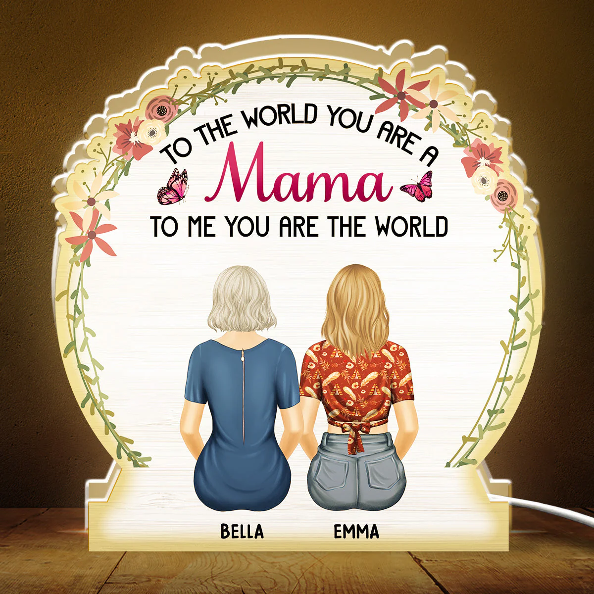 Mother You Are The World - Personalized Custom Light Box - Image 3
