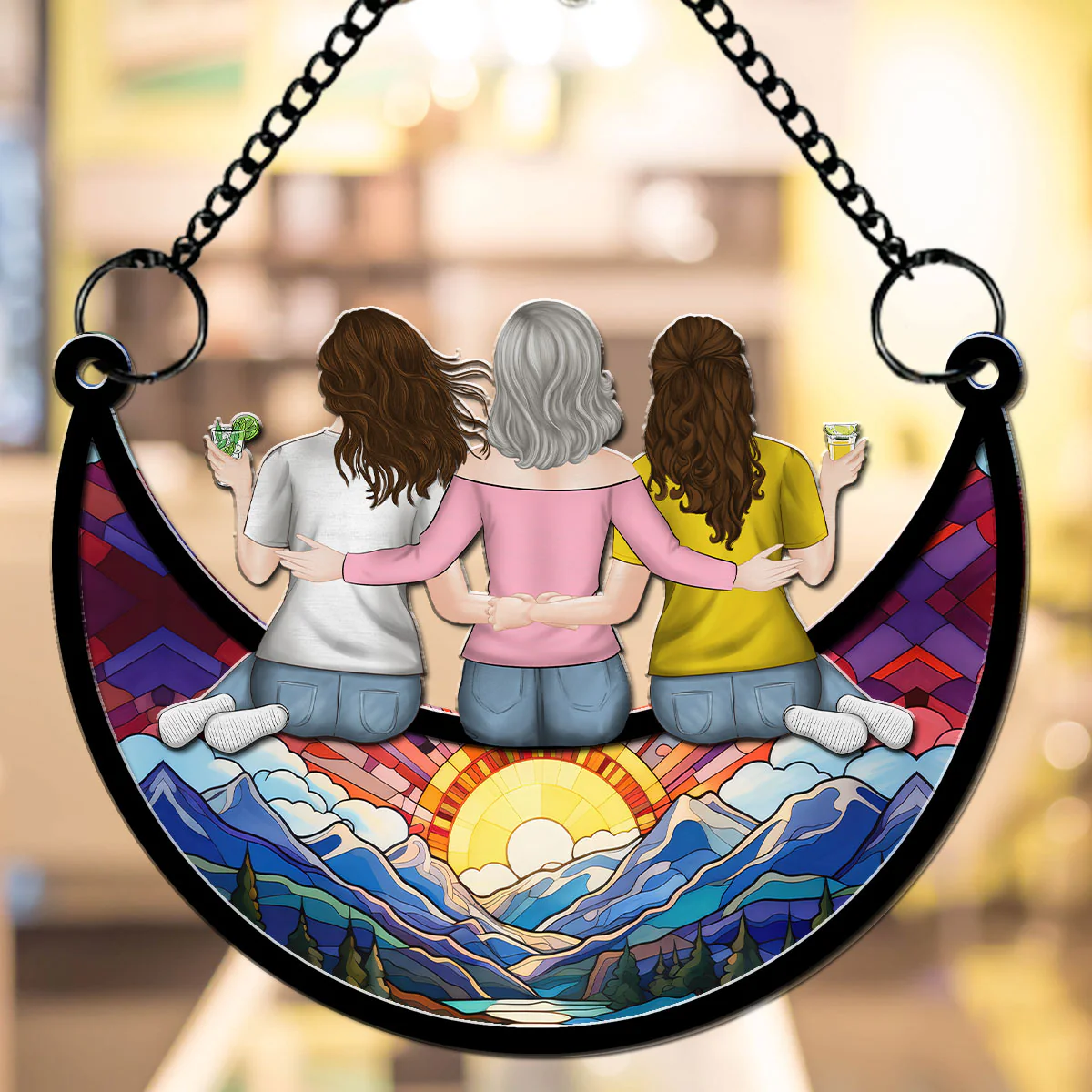 Motherhood Is The Greatest Thing - Personalized Custom Suncatcher - Image 2