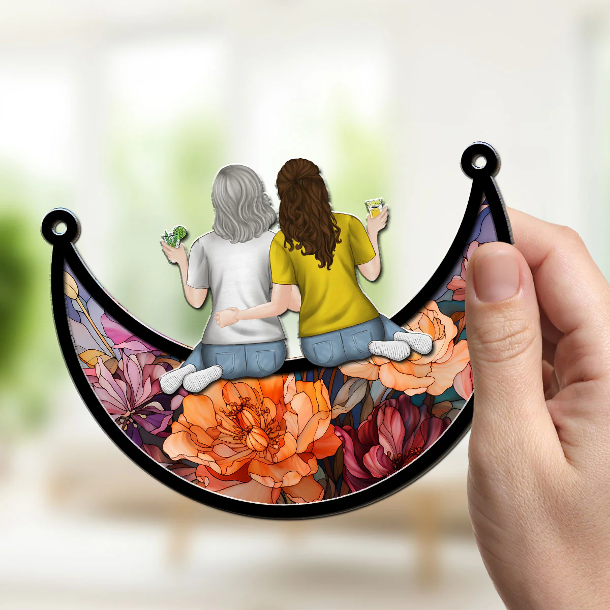 Motherhood Is The Greatest Thing - Personalized Custom Suncatcher - Image 3