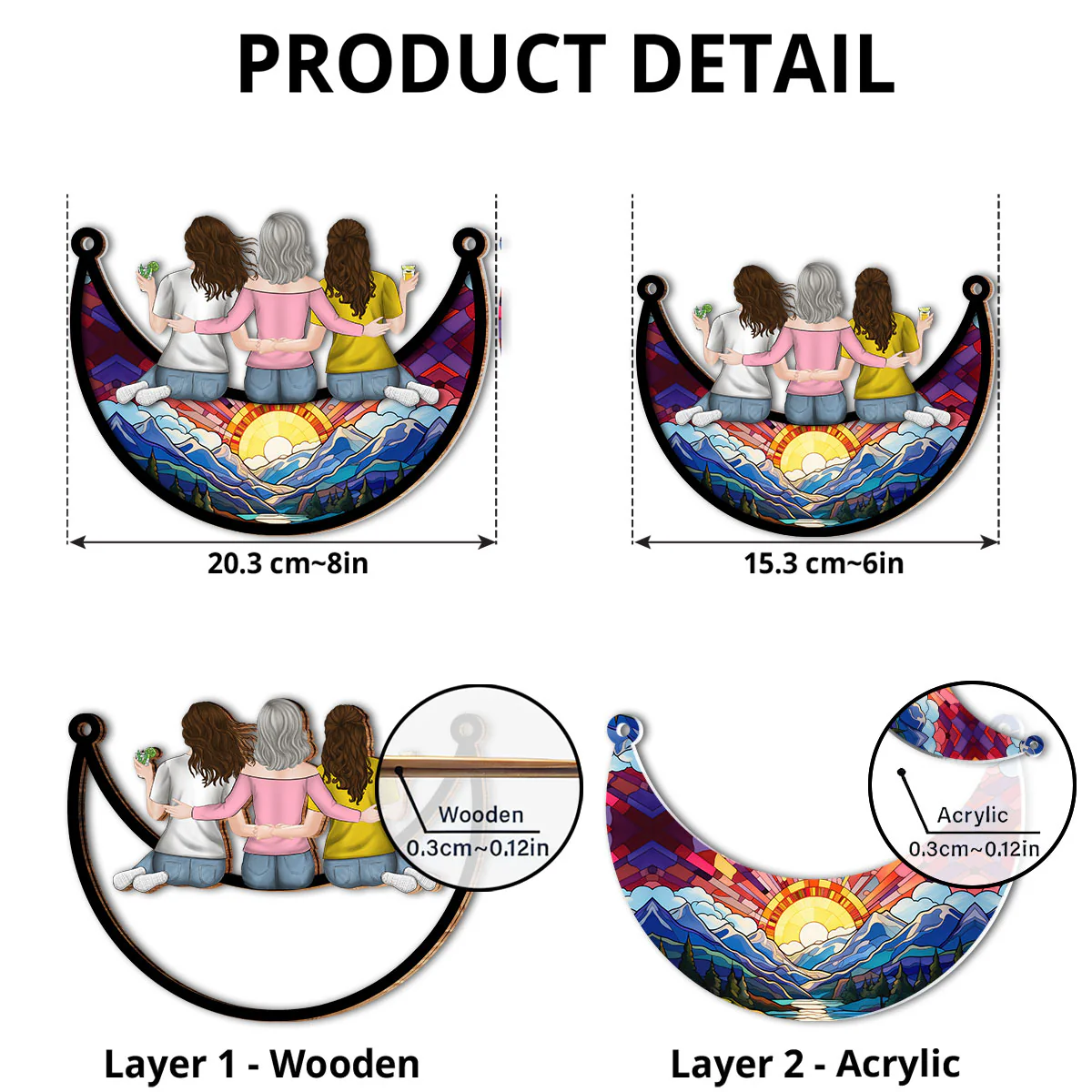 Motherhood Is The Greatest Thing - Personalized Custom Suncatcher - Image 5