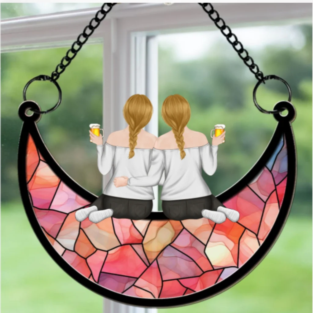 Motherhood Is The Greatest Thing - Personalized Custom Suncatcher - Image 6