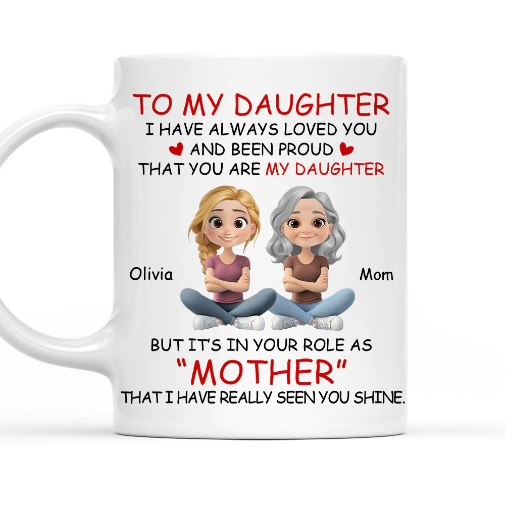 Motherhood Looks Beautiful On You - Personalized Custom Coffee Mug