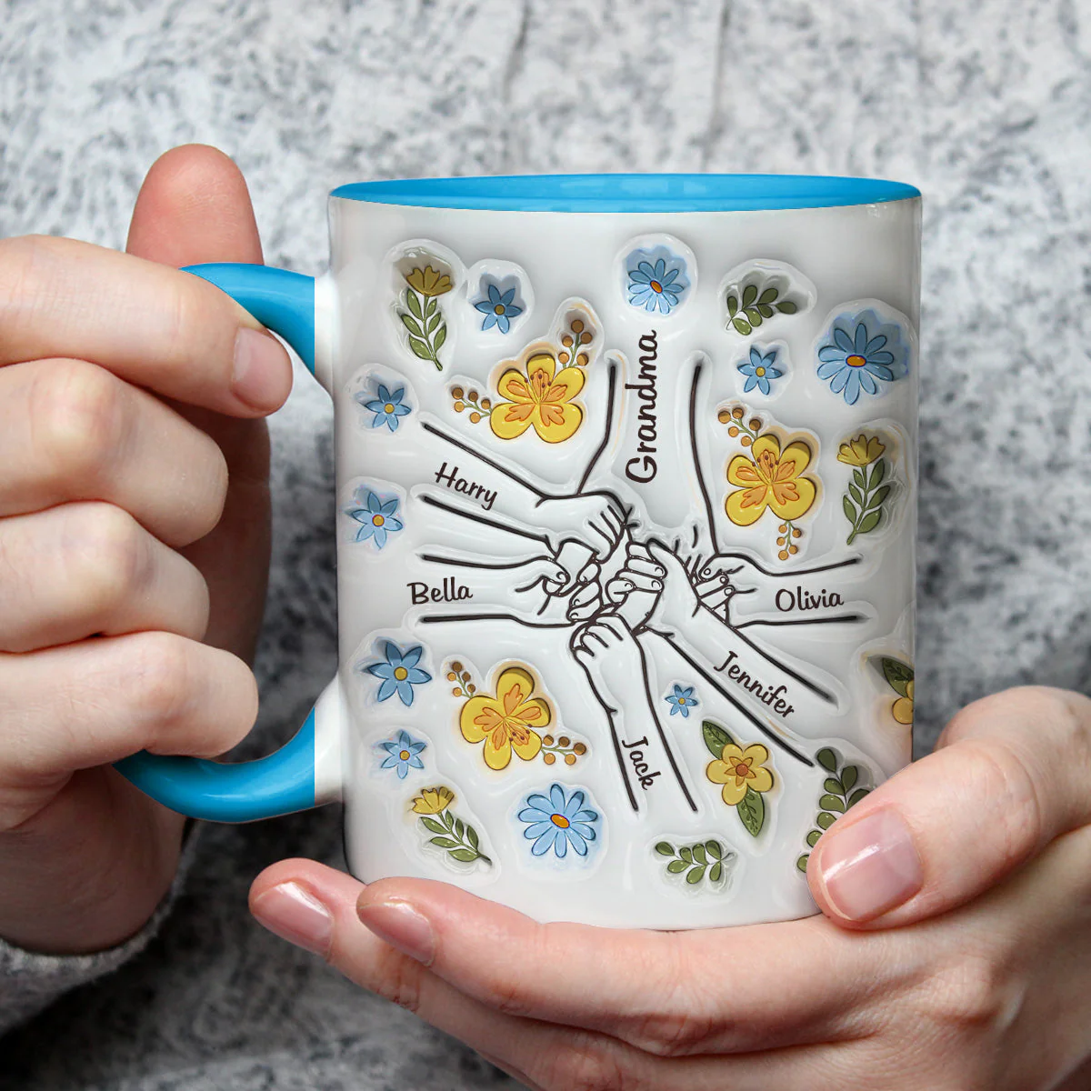 Mothers Love Is Bliss, Is Peace - Personalized Custom Accent Mug - Image 3