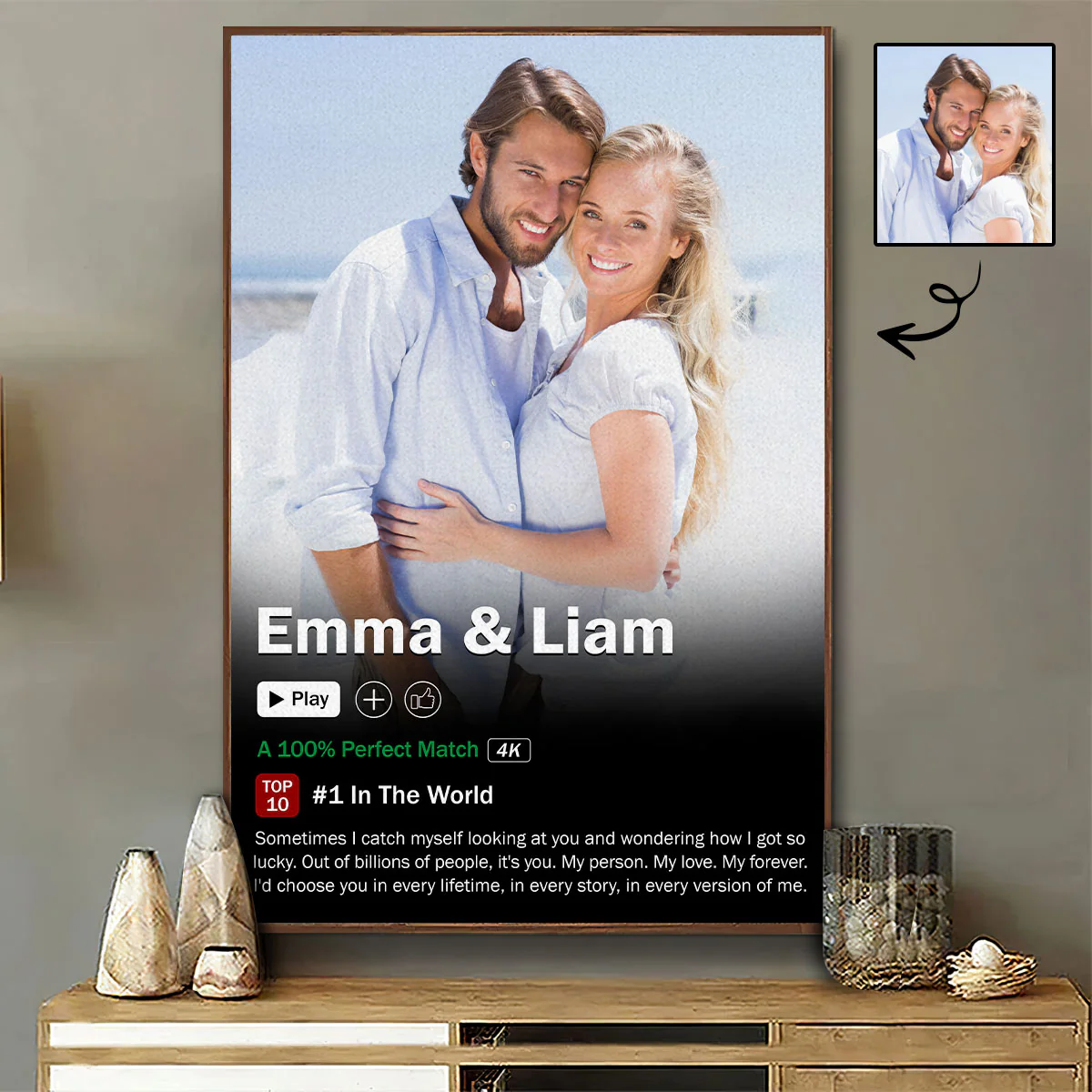 Movie Poster Romantic Couple - Personalized Custom Poster
