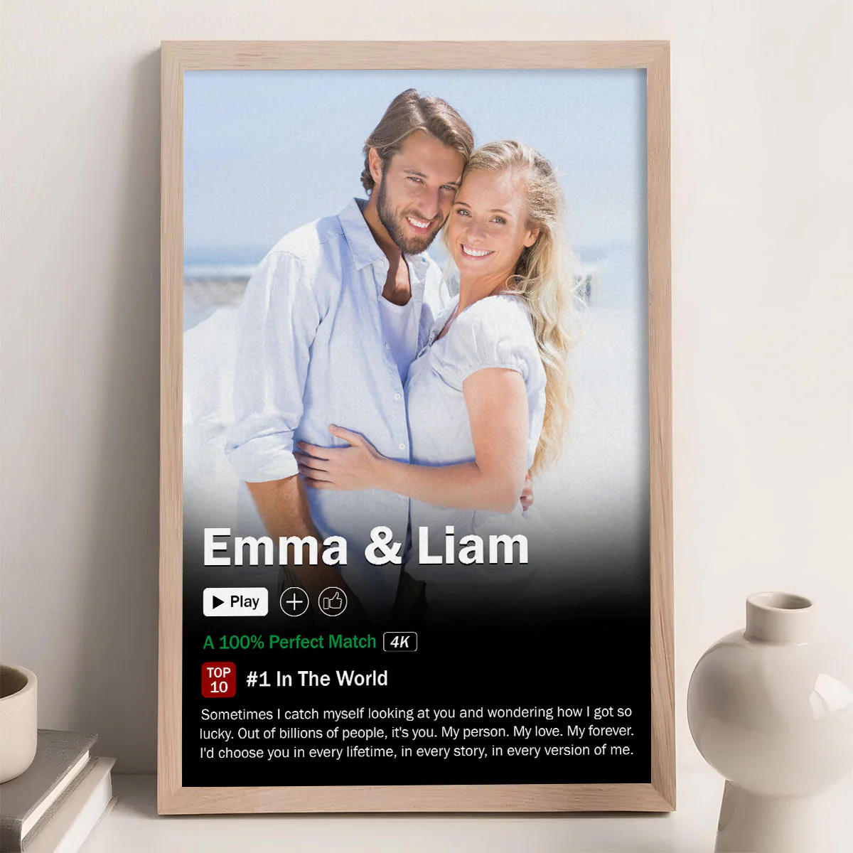 Movie Poster Romantic Couple - Personalized Custom Poster - Image 2