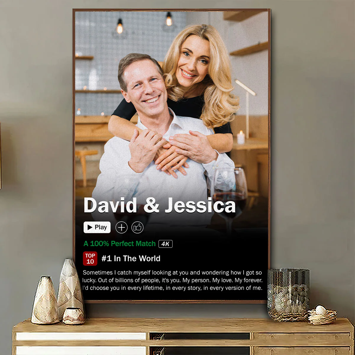 Movie Poster Romantic Couple - Personalized Custom Poster - Image 3