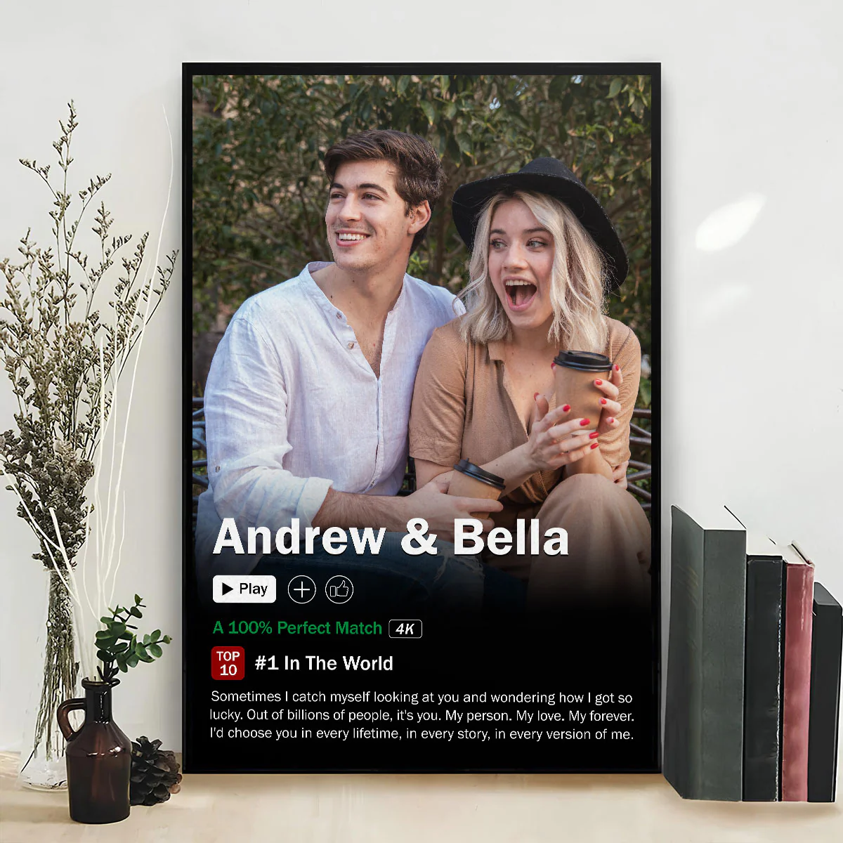 Movie Poster Romantic Couple - Personalized Custom Poster - Image 4